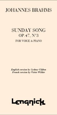 Sunday Opus 47/3 Nr 1for High Voice Song