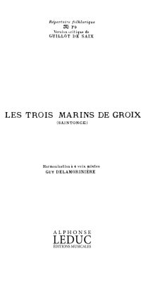 Repertoire Folklorique No79 Les 3 Marins de Groix