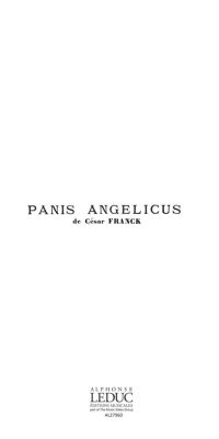 Franck Panis Angelicus No 9 Unison Voices & Organ