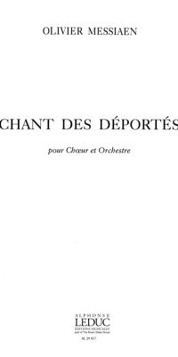 Olivier Messiaen: Chant Des Deportes