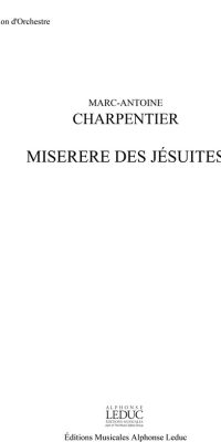 Miserere Des Jesuites Choir & Orchestra Score