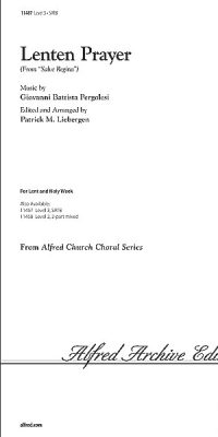 Lenten Prayer from Salve Regina (SATB)