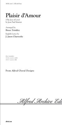 Plaisir d'Amour The Joys of Love (SATB)