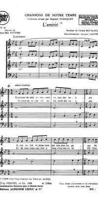 Chansons de Notre Temps - L'Amitie