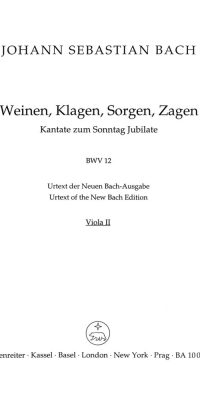 Bach: Kantate BWV 12  Weinen, Klagen, Sorgen, Zagen (Altviool 2)