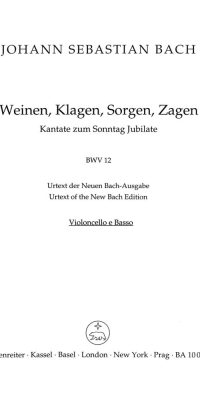 Bach: Kantate BWV 12  Weinen, Klagen, Sorgen, Zagen (Cello (Kontrabas)