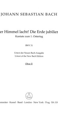 Bach: Kantate BWV 31 Der Himmel lacht! Die Erde jubilieret (Hobo(2)