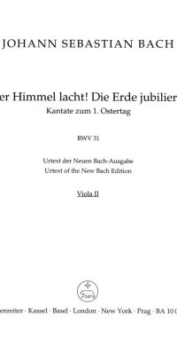 Bach: Kantate BWV 31 Der Himmel lacht! Die Erde jubilieret (Altviool 2)