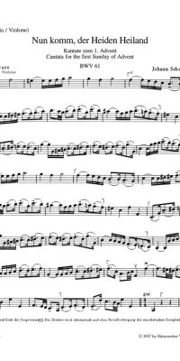 Bach: Kantate BWV 61  Nun komm, der Heiden Heiland (Cello/Kontrabas/Basso-Continuo)