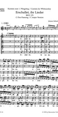 Bach: Kantate BWV 172  Erschallet, ihr Lieder, erklinget, ihr Saiten (SATB)
