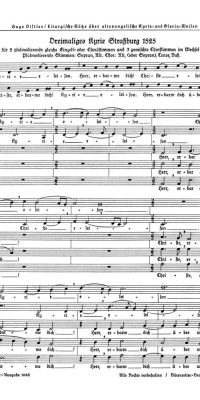 Dreimaliges Kyrie Straßburg 1525 (SA+STB) / Dreimaliges Kyrie Martin Luthers 1526 (Solo-S, SATB)