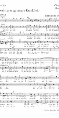 Buxtehude: Fuerwahr, er trug unsere Krankheit BuxWV 31 (SSATB)
