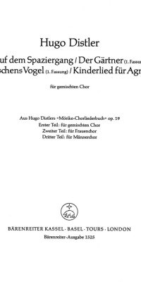 Kinderlied fuer Agnes und drei Kanons