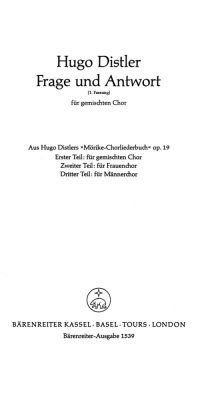 Frage und Antwort (Fragst du mich, woher die bange Liebe) 1. Fassung