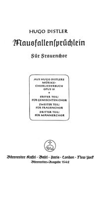 Mausfallensprüchlein (Kleine Gäste, kleines Haus)