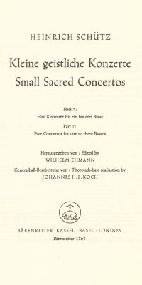 Kleine geistliche Konzerte. Heft 7