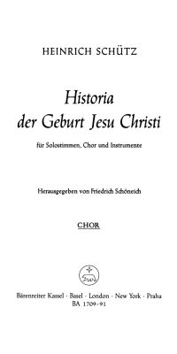 Heinrich Schutz: Historia der Geburt Jesu Christi SWV 435