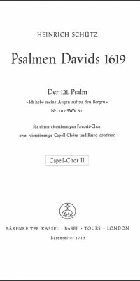 Heinrich Schutz: Ich hebe meine Augen auf zu den Bergen (B.c.)