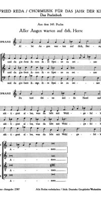 Reda: Aller Augen warten auf dich (Psalm 145) - Danket dem Herrn (Psalm 106) - Befiehl dem Herrn deine Wege (Psalm 37)