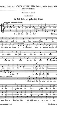 Reda: Psalm 31 In dich hab ich gehoffet, Herr (1948)
