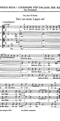Reda: Psalm 51: Herr, tue meine Lippen auf / Schaffe in mir Gott ein reines Herz - Psalm 1: Wohl dem, der nicht wandelt im Rat der Gottlosen