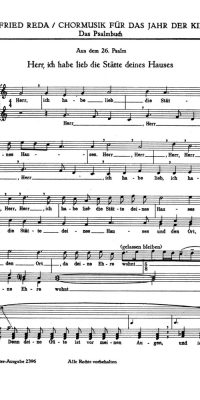 Reda: Psalm 26. Herr, ich habe lieb die Stätte (SSA) - Psalm 15. Herr, wer wird wohnen (SATB) (1948)