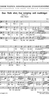 Vulpius: Das Volk aber, das vorging und nachfolget (SATB)