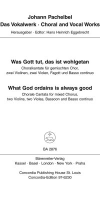 Was Gott tut, das ist wohlgetan - What God ordains is always good