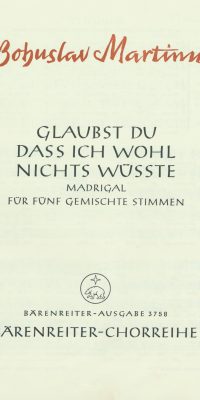 Glaubst du, daß ich wohl nichts wüßte