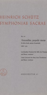 Attendite, popule meus - So höre doch, meine Gemeinde