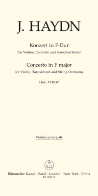 Jospeh Haydn: Concerto for Violin Cembalo and Strings Orchestra F major Hob XVIII:6