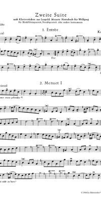 Zweite Suite nach Tänzen aus Leopold Mozarts Notenbuch fuer Wolfgang