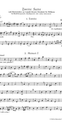 Zweite Suite nach Tänzen aus Leopold Mozarts Notenbuch fuer Wolfgang
