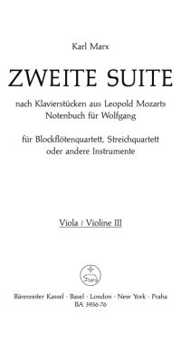 Zweite Suite nach Tänzen aus Leopold Mozarts Notenbuch fuer Wolfgang