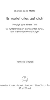 Es wartet alles auf dich. Predigt über Psalm 104 (1968)