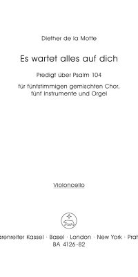 Es wartet alles auf dich. Predigt über Psalm 104 (1968)