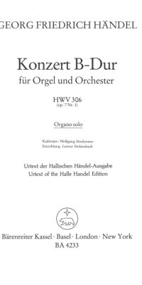Handel: Organ Concerto (Harpsichord Concerto) No. 7 HWV 306