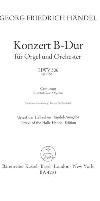 Handel: Organ Concerto (Harpsichord Concerto) No. 7 HWV 306