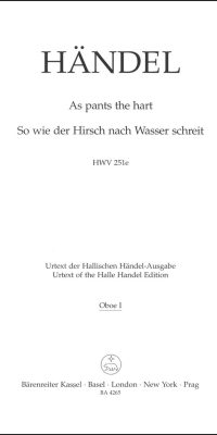 Handel: As pants the hart HWV 251e (Set)