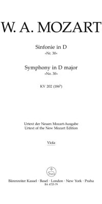 Mozart: Sinfonie Nr. 30 D-Dur KV 202 (186b)