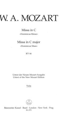Mozart: Missa in C major K. 66 Dominicus Mass