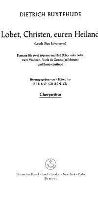 Buxtehude: Lobet, Christen, euren Heiland BUXWV 68 (Koorpartituur)
