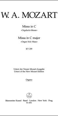 Mozart: Missa Organ Solo Mass C major KV 259 (Orgel)