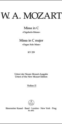 Mozart: Missa Organ Solo Mass C major KV 259 (Viool 2)
