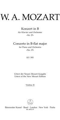 Mozart: Concerto for Piano and Orchestra no. 27 in B-flat major K. 595