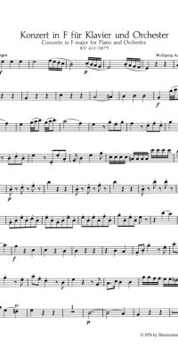 Mozart: Konzert für Klavier und Orchester Nr. 11 F-Dur KV 413 (387a)