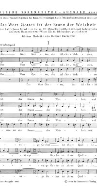 Barbe: Das Wort Gottes, des Allerhöchsten, ist der Brunn der Weisheit (1965)