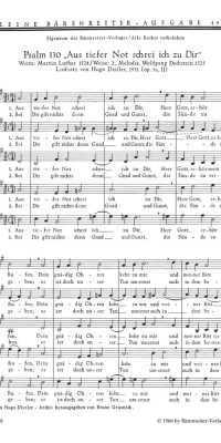 Aus tiefer Not schrei ich zu dir (SSATB) - Christe, du bist der helle Tag (SATBB) (1931)