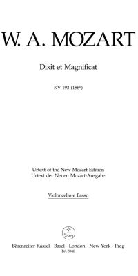 Mozart: Dixit et Magnificat K. 193 (186g)