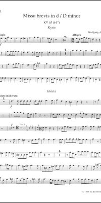 Mozart: Missa brevis in d-moll KV 65 (61a)